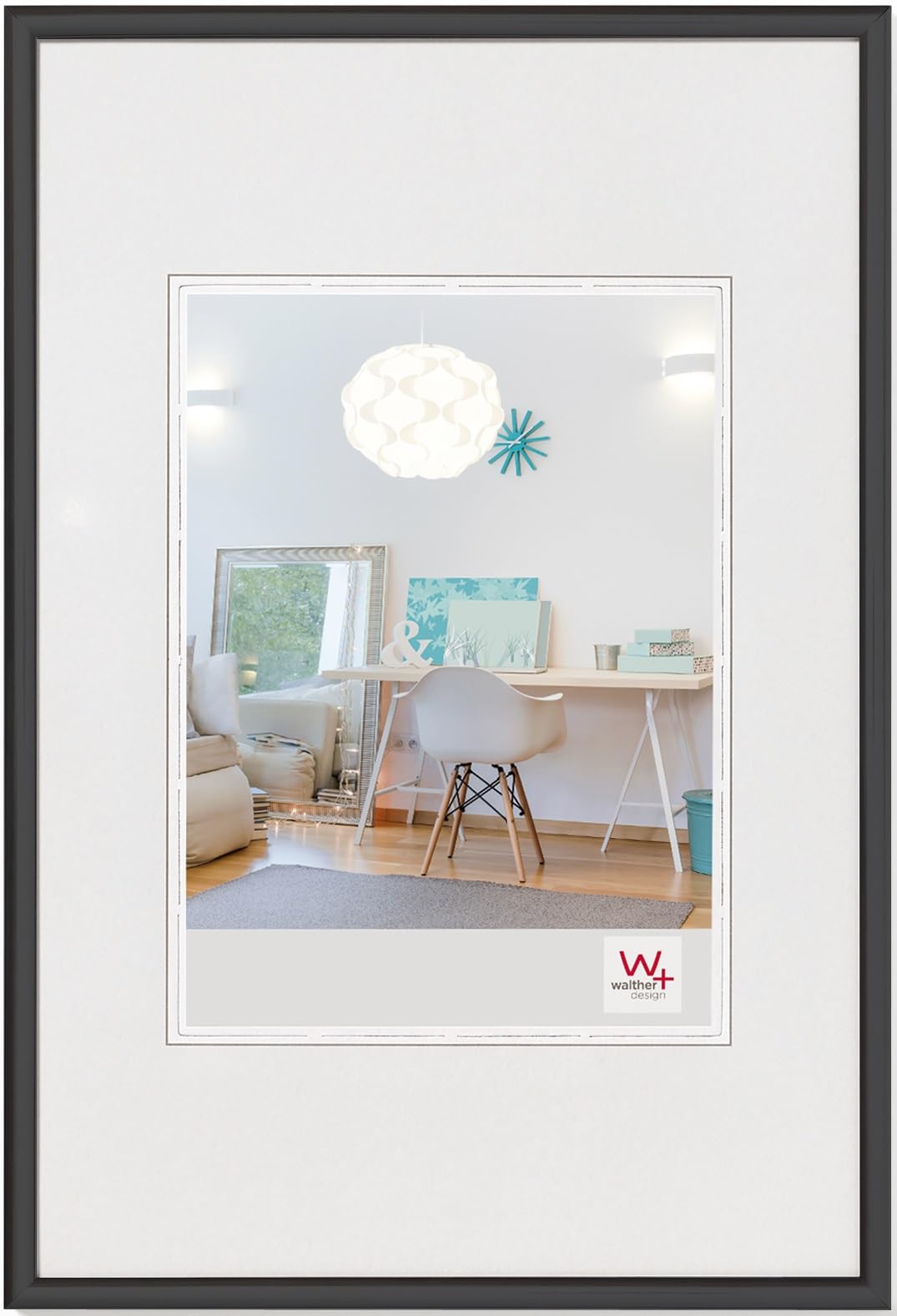 50x60cm Black Picture Frame Twin Pack - Lightweight Plastic Photo Frames for Wall Display, Home & Office Decor - KV060BD