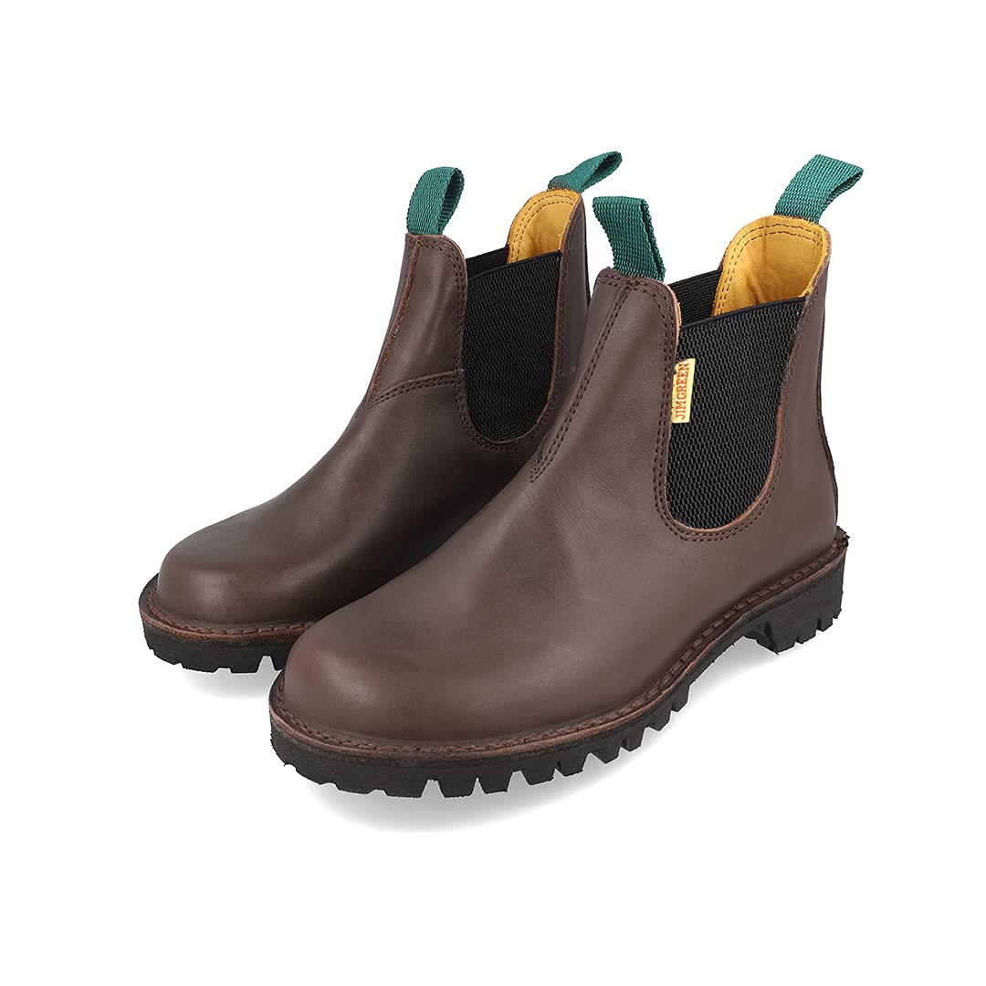 Jim Green Men's Stockman Slip-On Boots - Water Resistant Full Grain Leather Work & Dress Boots for Outdoor, Casual & Office Wear