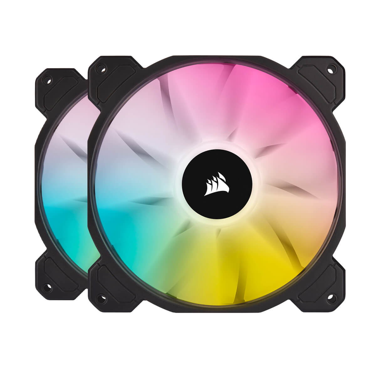 Corsair iCUE SP140 RGB ELITE High Performance 140mm PWM PC Cooling Fan - Dual Fan Kit with Lighting Node CORE for Gaming PC, Case Cooling, and Custom RGB Builds