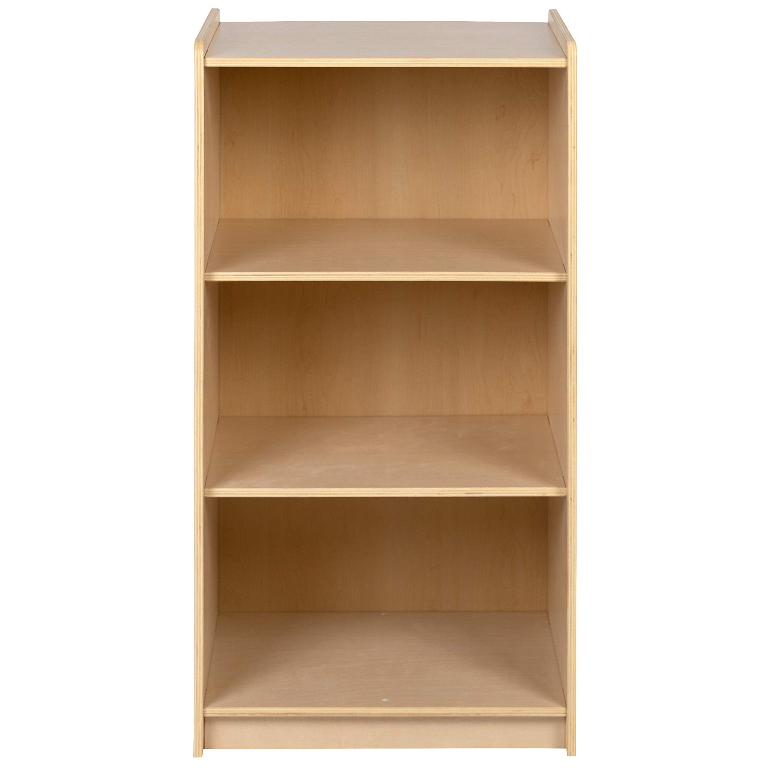 Wooden 3-Section School & Classroom Storage Cabinet - Commercial & Home Use - Safe Kids Furniture - 36 Inch Height Natural Finish - Perfect for Organizing Books, Toys & School Supplies