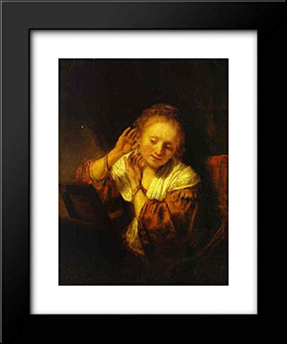 Rembrandt Framed Art Print - 20x24 Inches Portrait of a Young Woman Wearing Earrings | Wall Decor for Living Room, Bedroom & Office