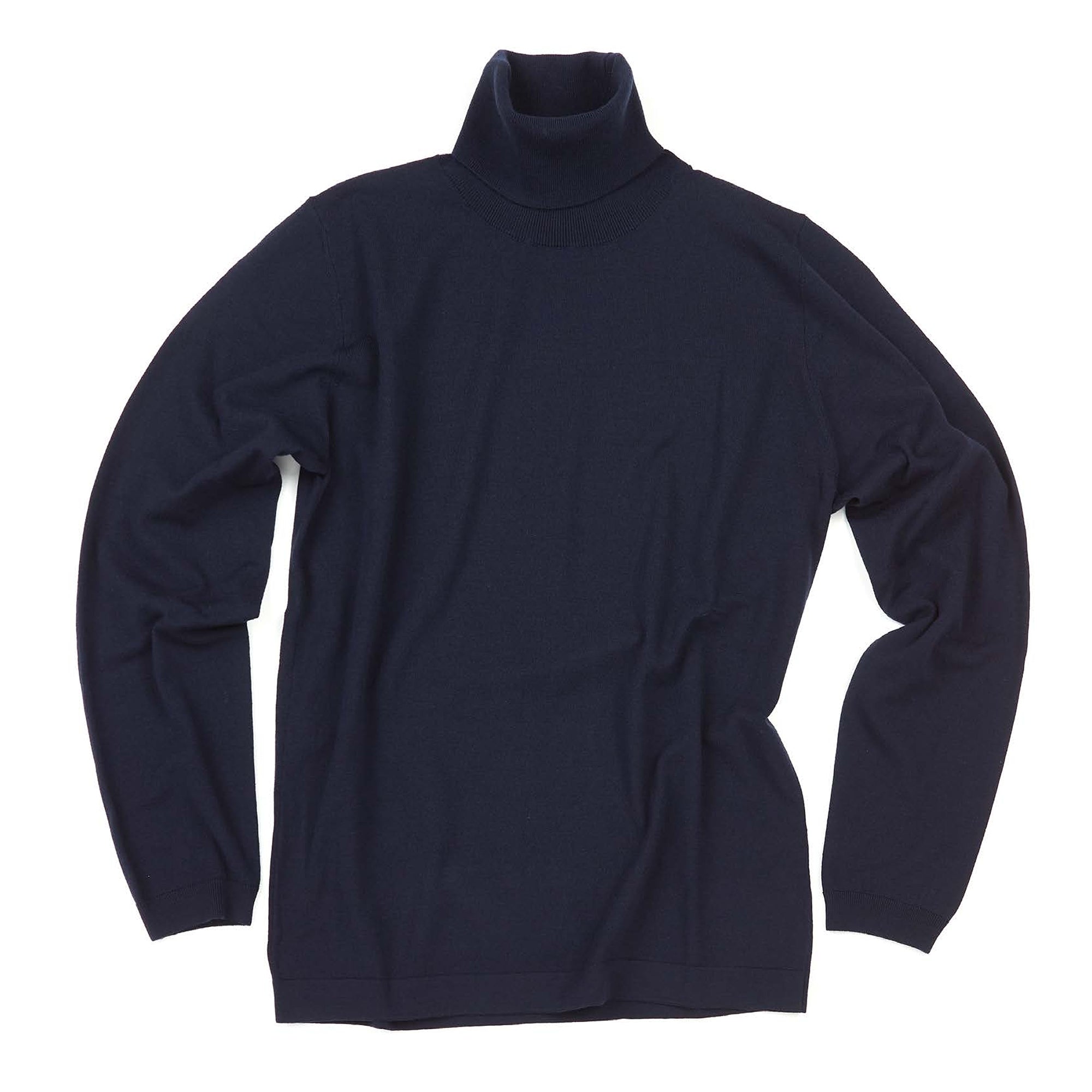 Premium FRADI Extrafine Merino Wool Stretch Turtleneck Sweater for Women - Soft & Warm Winter Knitwear - Navy Blue | Perfect for Office, Travel & Casual Outfits