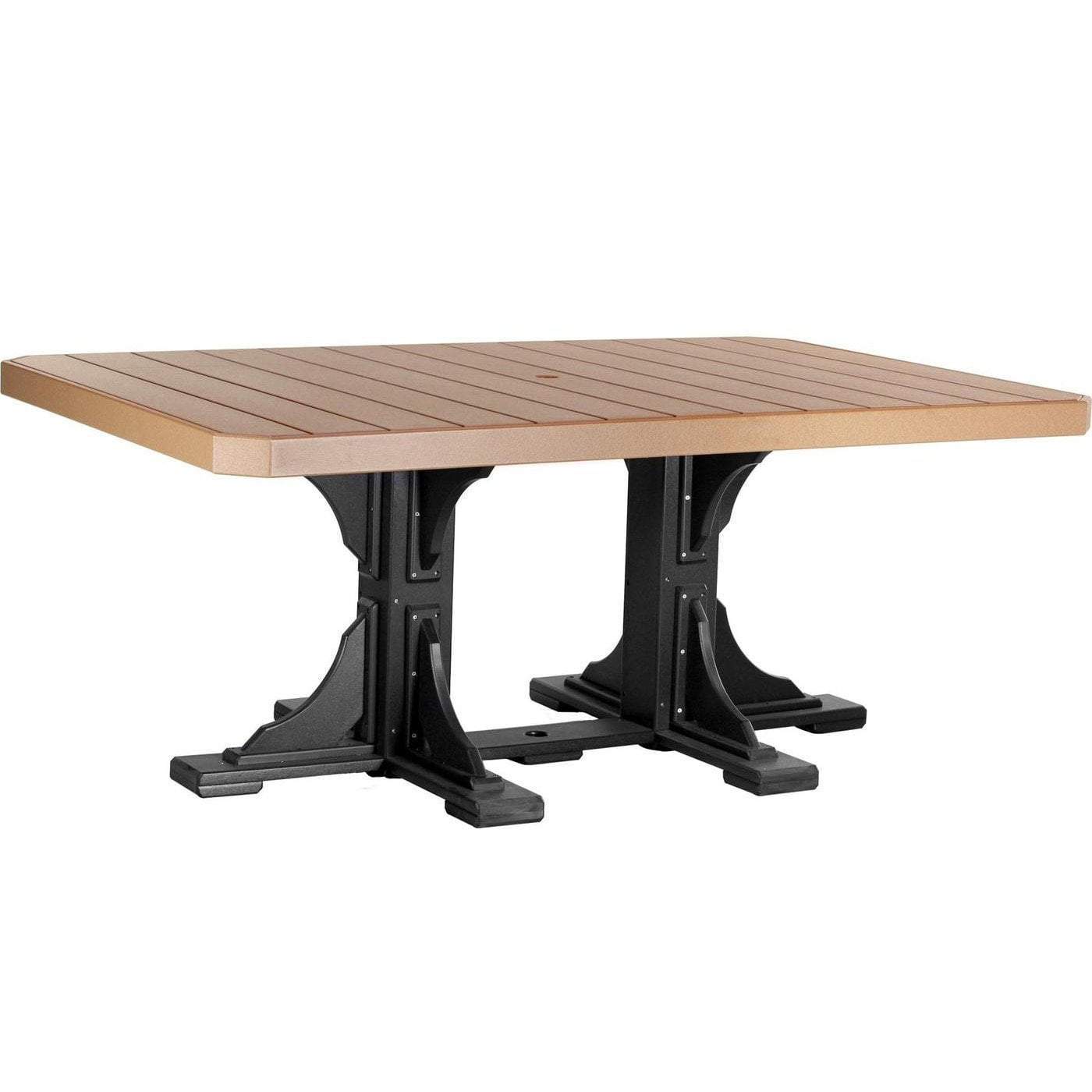 LuxCraft 4x6 Feet Cedar Recycled Plastic Rectangular Outdoor Table - Durable & Eco-Friendly Patio, Garden, Deck Furniture for Dining & Entertaining