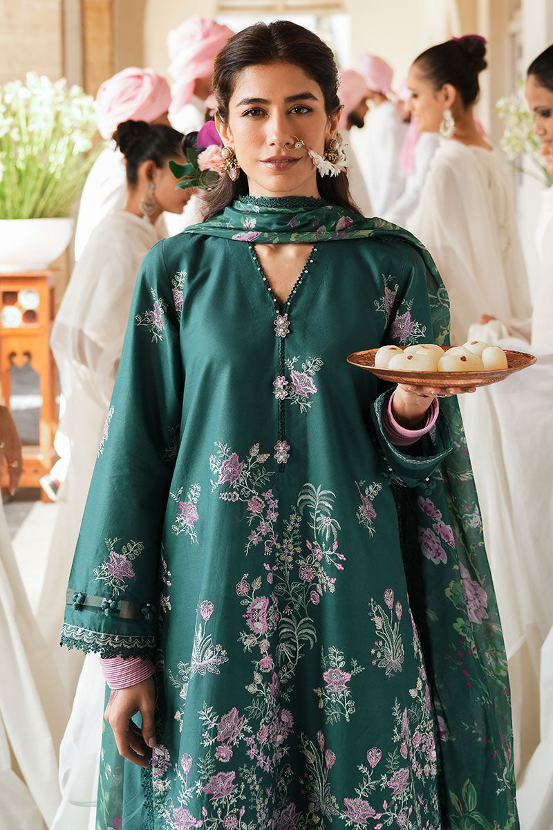 Laurel Green 3-Piece Embroidered Lawn Suit for Women | Elegant Pakistani Formal Dress | Perfect for Weddings, Parties & Special Occasions