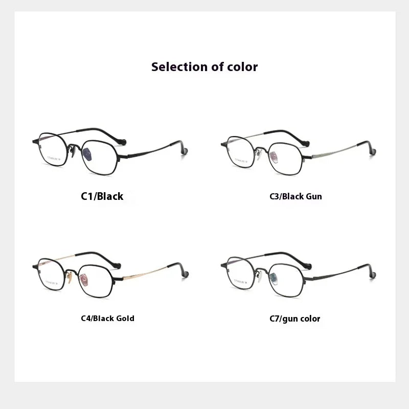 Aror Women's Full Rim Polygon Square Titanium Acetate Eyeglasses Frame 41338 - Stylish & Lightweight for Work, Reading & Fashion Accessories