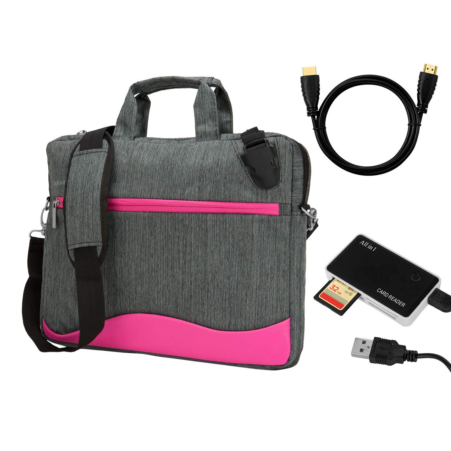 Waterproof 13 Inch Laptop Briefcase for Women with HDMI Cable & SD Card Reader - Compatible with MacBook Pro 13, MacBook Air 13 & iPad Pro 12.9 - Perfect for Business Travel, Office Work & Daily Commute