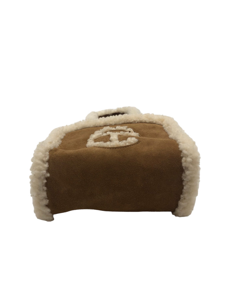 Ugg x Telfar Mini Shopper Crossbody Bag - Genuine Shearling Leather Women's Shoulder Purse for Everyday Use, Shopping & Travel Accessories