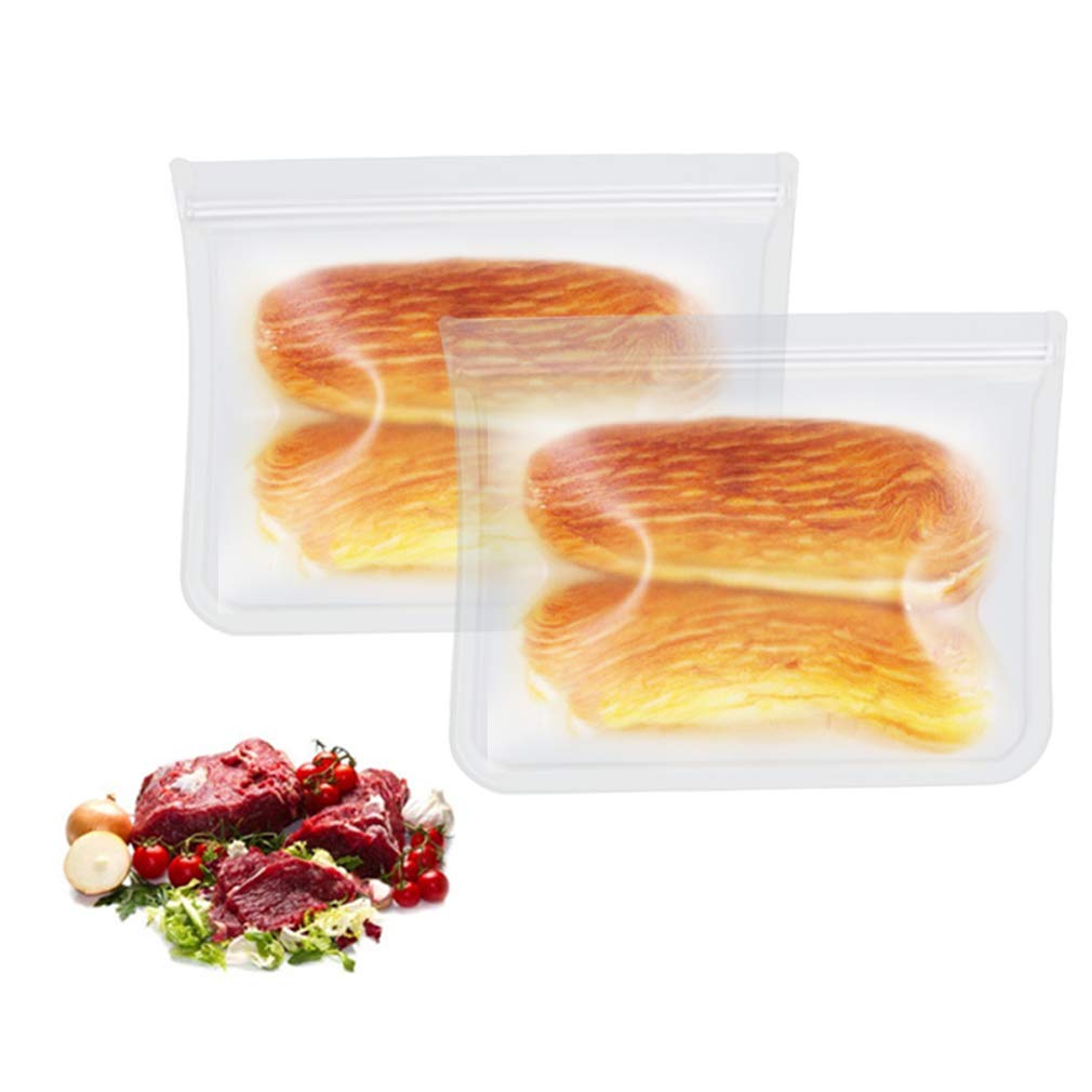 RLAVBL 10 Pack Reusable Freezer Bags - Airtight Food Storage Bags for Vegetables, Liquids, Snacks, Meat & Sandwich (8.46x7.28 Inch) | Perfect for Meal Prep, Freezing, Sous Vide & On-the-Go Snacks
