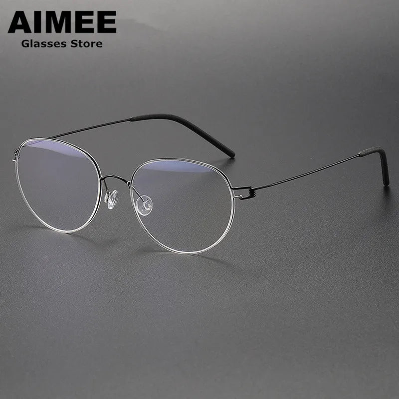 Unisex Titanium Eyeglasses 4352 - Lightweight Full Rim Oval Round Screwless Frame for Men & Women | Perfect for Reading, Computer Use, and Everyday Wear