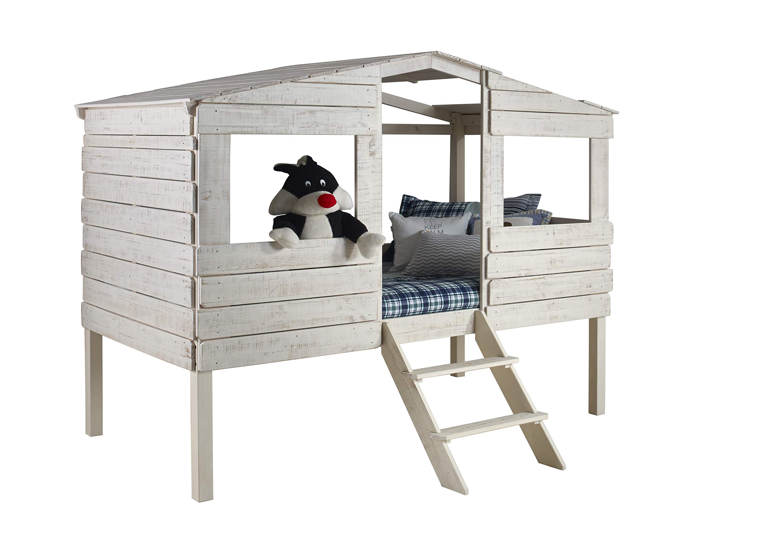 DONCO Twin Size Kids Bed Frame - Rustic Sand Finish for Boys & Girls - Perfect for Bedrooms, Playrooms & Sleepovers