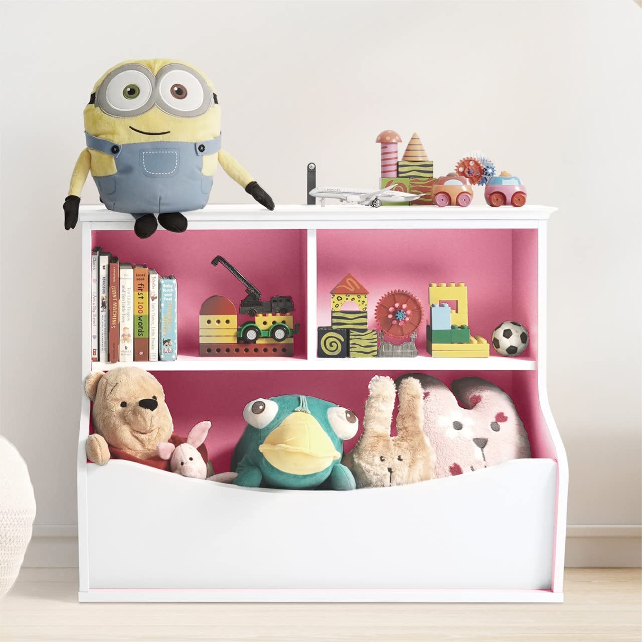 Kids Bookshelf & Toy Storage Cabinet - Fencer Wire Bookcase with Storage Cubby for Children's Room, Playroom, Hallway, Kindergarten & School | Perfect for Organizing Books, Toys & Learning Supplies