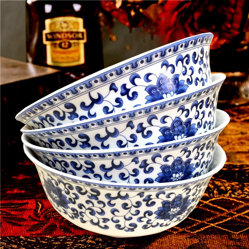 Jingdezhen Porcelain Bowl Set 10pcs - Rice, Soup & Salad Bowls for Dining