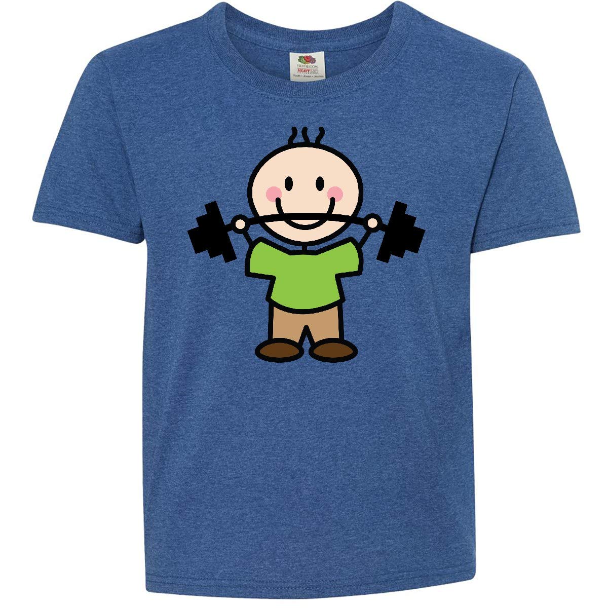 Inktastic Weightlifting Boy Weightlifter Exercise Youth T-Shirt - Gym Workout & Sports Apparel for Active Kids