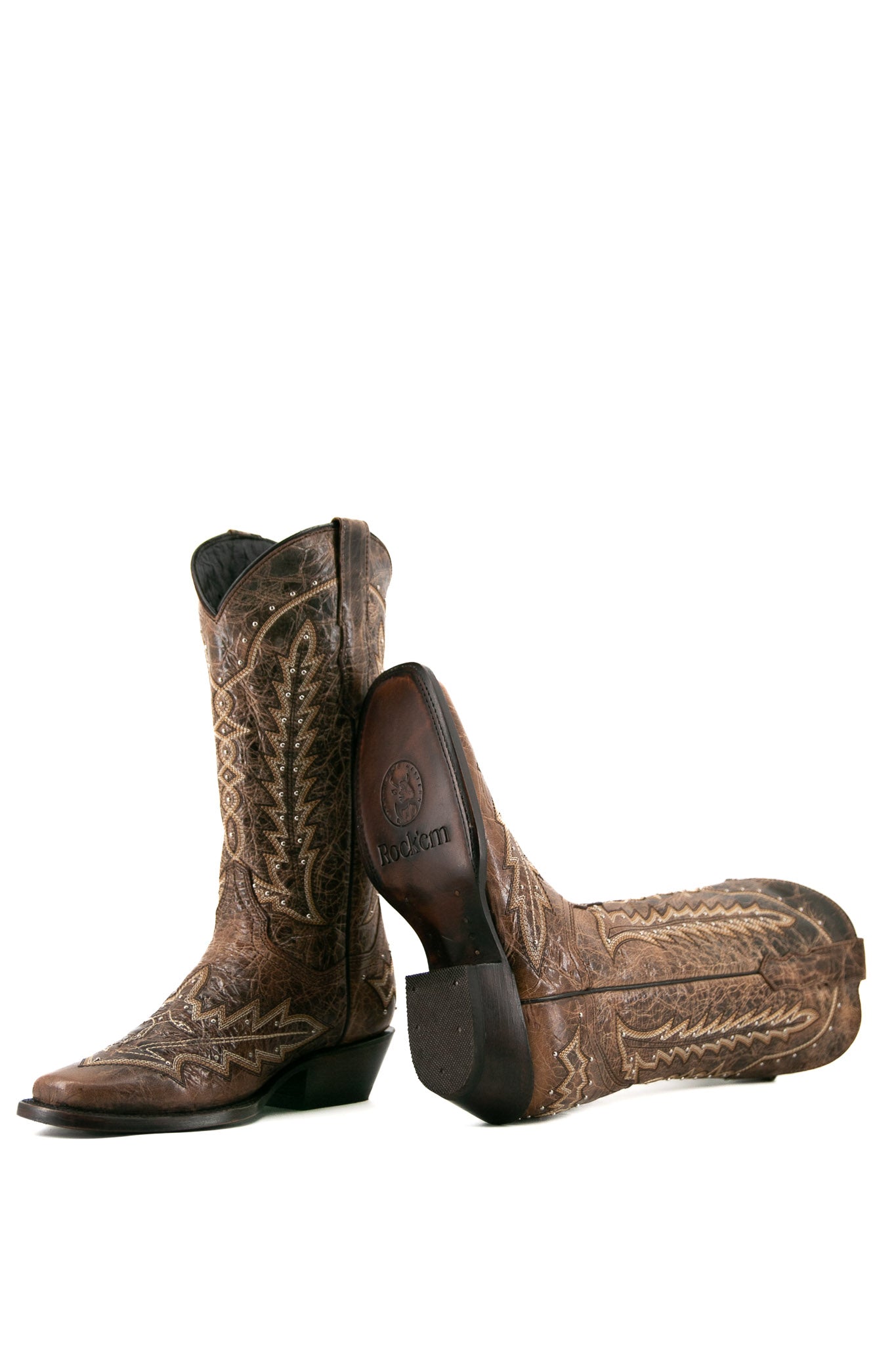 Authentic Rosario Frontier Cowgirl Boots for Women - Western Style Leather Ankle Boots with Pointed Toe & Stitched Detailing | Perfect for Country Rodeos, Line Dancing & Western Fashion Outfits