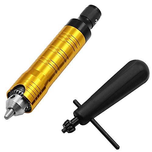 Flexible Shaft 6.5mm Handpiece for Electric Drill - Mini Grinder Accessory with Separate Chuck (Gold) - Perfect for Jewelry Making, DIY Crafts & Small Precision Drilling
