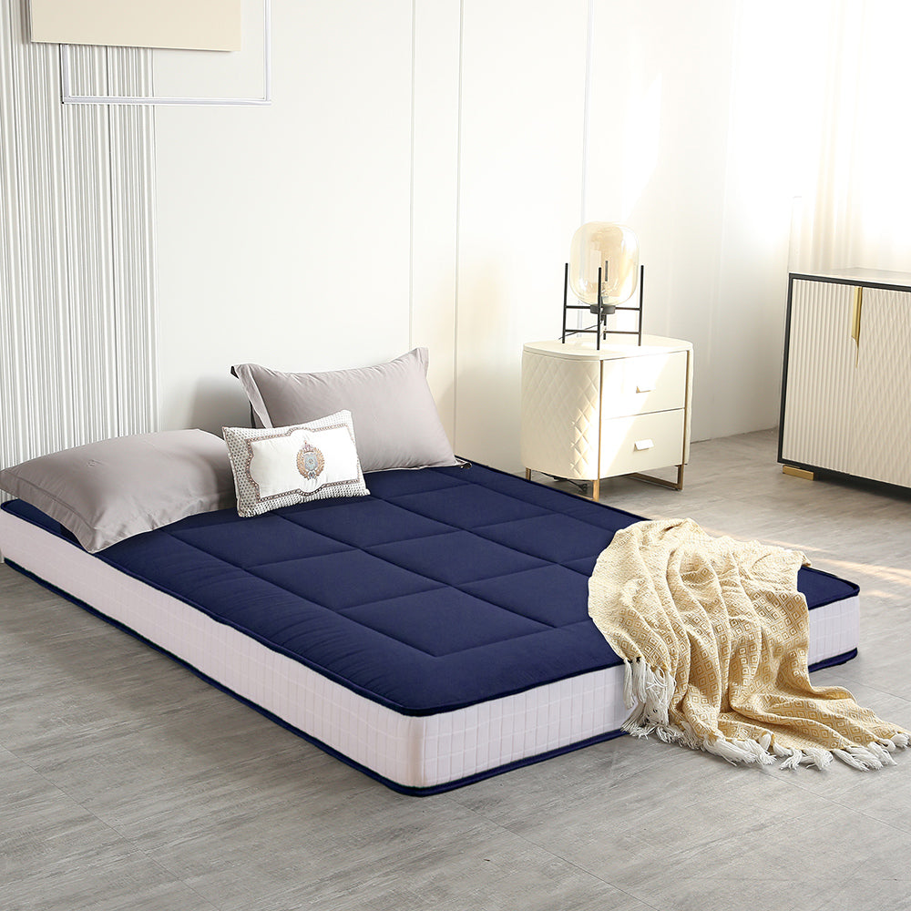 CloudCozy Elite 6-Inch Futon Mattress - Navy Blue Sofa Bed Memory Foam for Small Spaces, Guest Rooms & Dorm Rooms - Comfortable & Supportive Foldable Couch Mattress