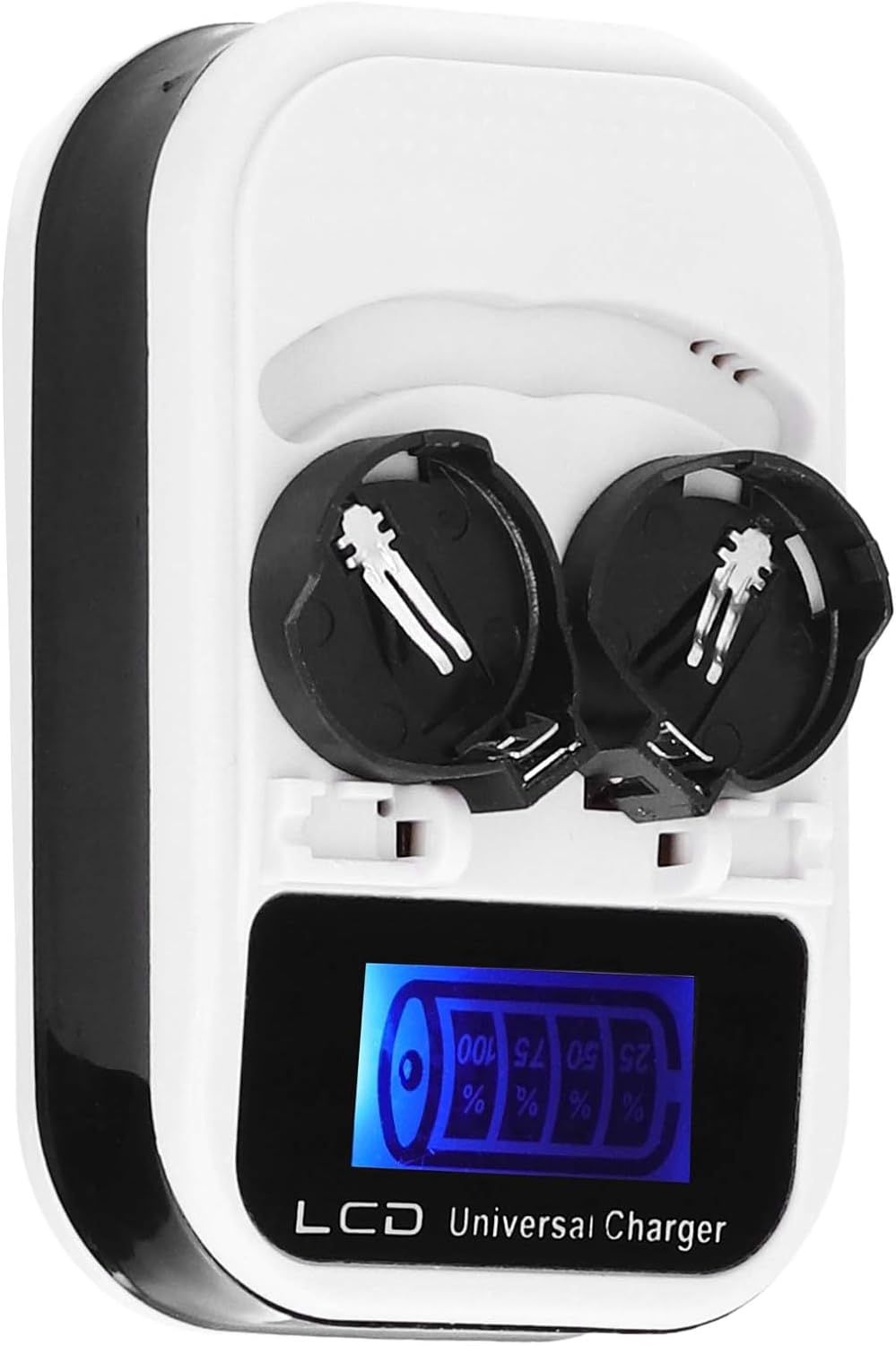 BenjiPower Rechargeable Battery Charger with LCD Screen - Includes 2 Button Batteries for LIR2016 LIR2025 LIR2032 ML2016 ML2025 ML2032 CR2032 Lithium Batteries - Perfect for Watches, Key Fobs, Calculators & Electronic Devices