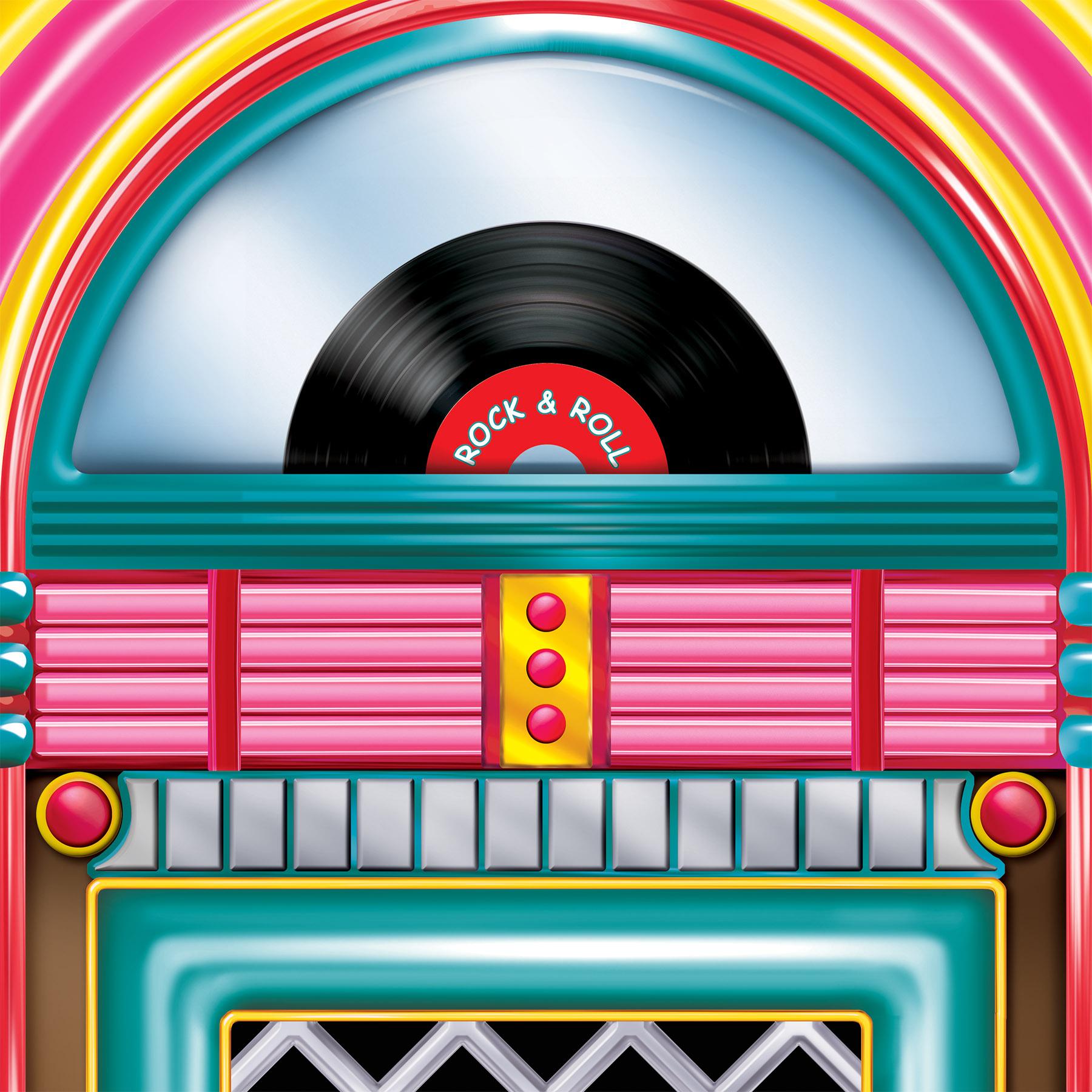 12 Pack Beistle Jukebox Party Cutout Decorations - Vintage 50s Style Cardboard Wall Decor for Birthday, Wedding & Retro Theme Parties