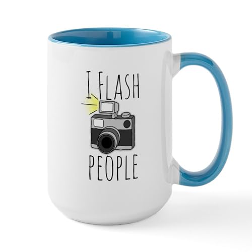 White/Blue Inside - I Flash People Photography Large Mug