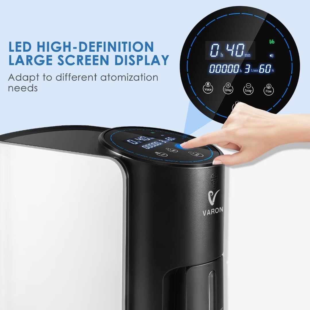 1-7L Portable Oxygen Concentrator for Home Use - Timer Function & Complete Accessories Set - Ideal for Travel, Sleep Apnea & Respiratory Therapy