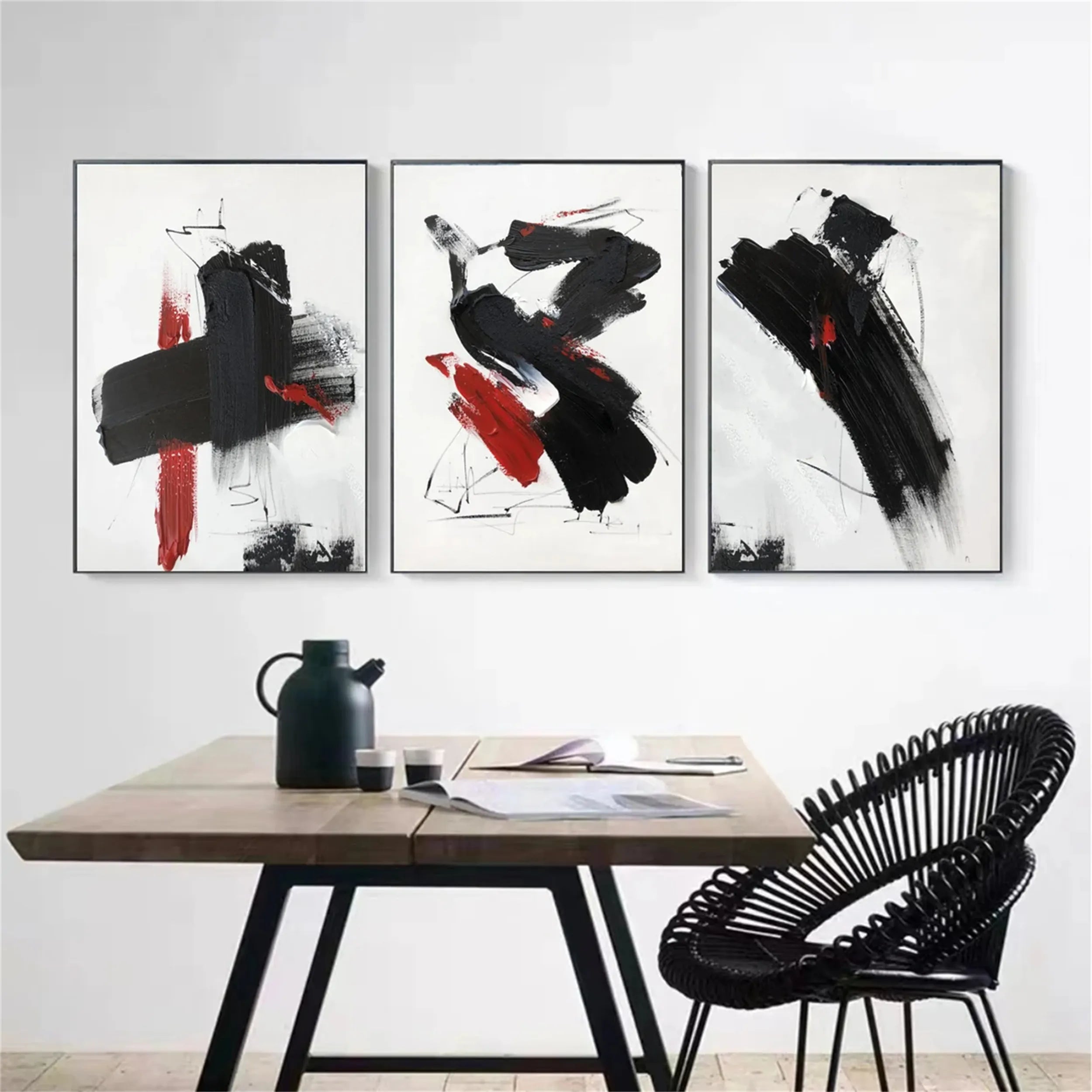 Minimalist Balance Canvas Painting Set of 3 - Abstract Wall Art for Living Room, Bedroom & Office Decor | Modern Home Decor | #MM287