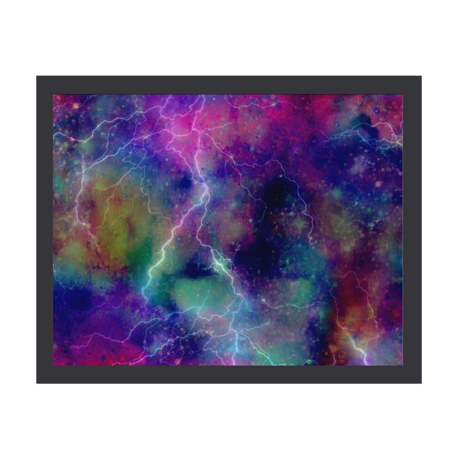 Vintage Thunder Galaxy Print Wall Art - Framed Poster for Living Room Decor, Bedroom, Office & Dorm Room - Space Themed Hanging Painting for Home & Gifts