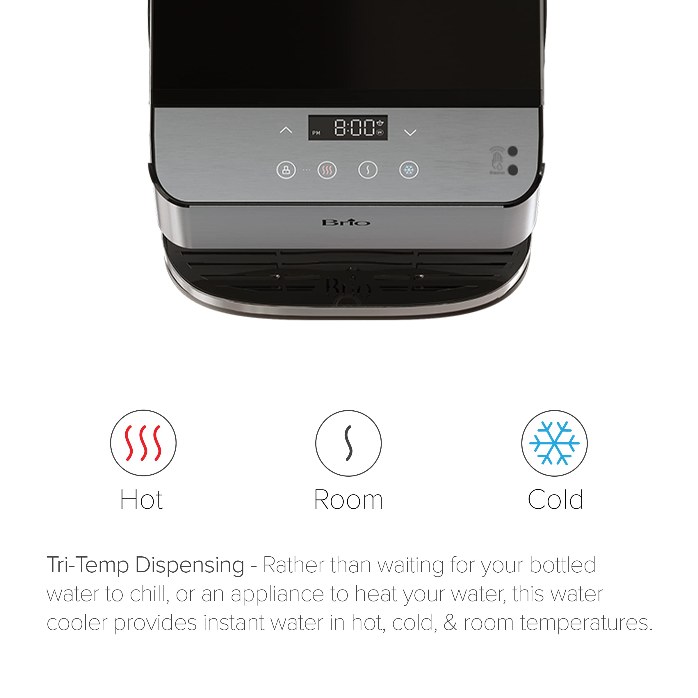 Brio 700 Series Moderna 3-Stage Touchless Countertop Bottleless Water Cooler Dispenser - Hot, Cold & Room Temperature - Perfect for Home, Office & Kitchen Use