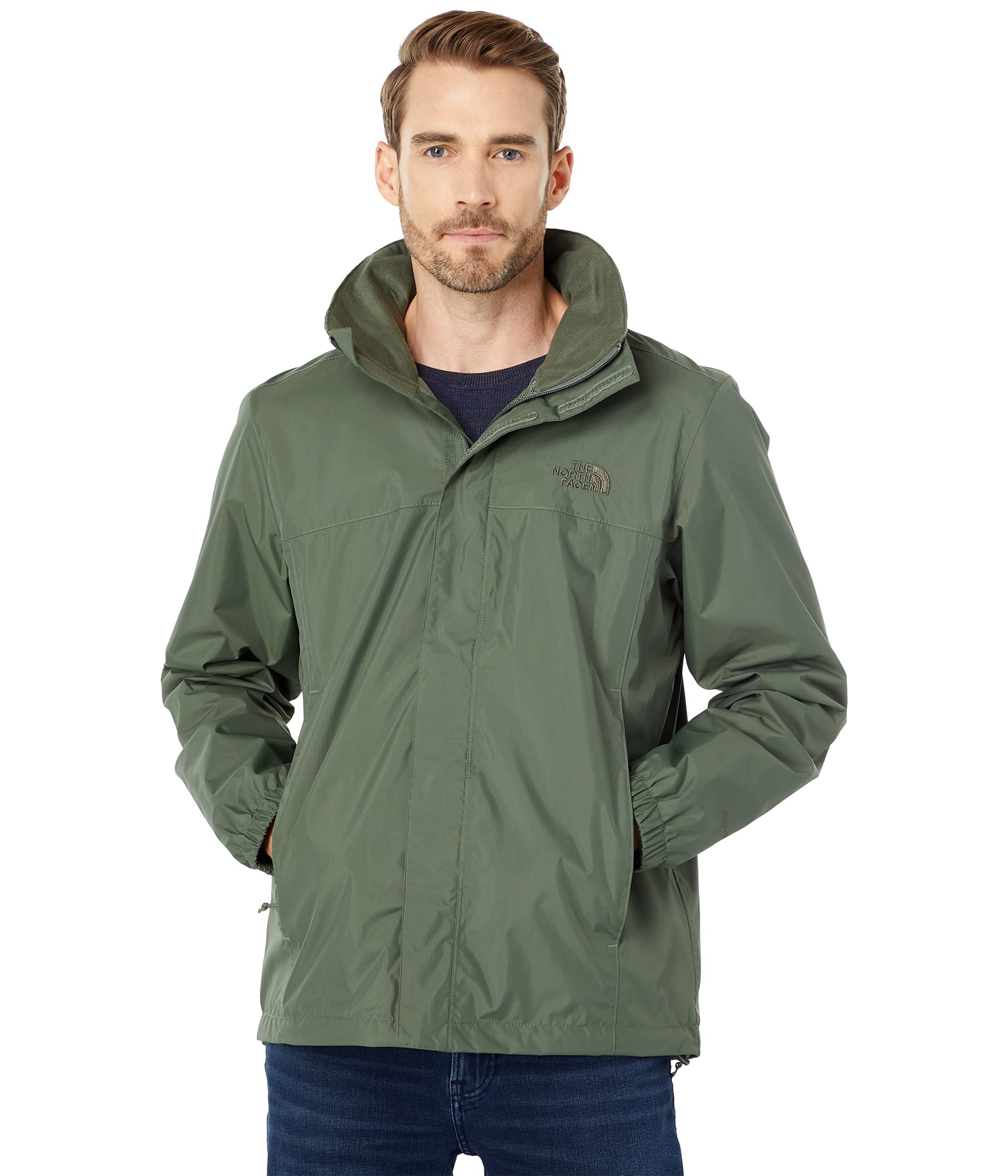 THE NORTH FACE Men's Resolve 2 Waterproof Hooded Rain Jacket - Lightweight Windproof Outdoor Jacket for Hiking, Camping & Travel