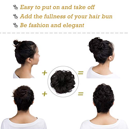 Messy Bun Hair Extension for Curly Hair - Clip-in Updo Hairpiece for Women | Perfect for Weddings, Parties & Everyday Styling