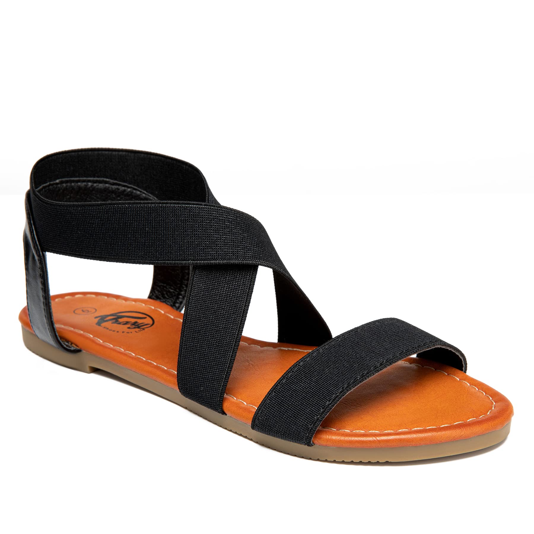 **Women's Dressy Summer Sandals 2023 - Comfortable Flat Open Toe Elastic Sandals for Wide Width - Cute & Stylish for Beach, Vacation & Casual Outings**