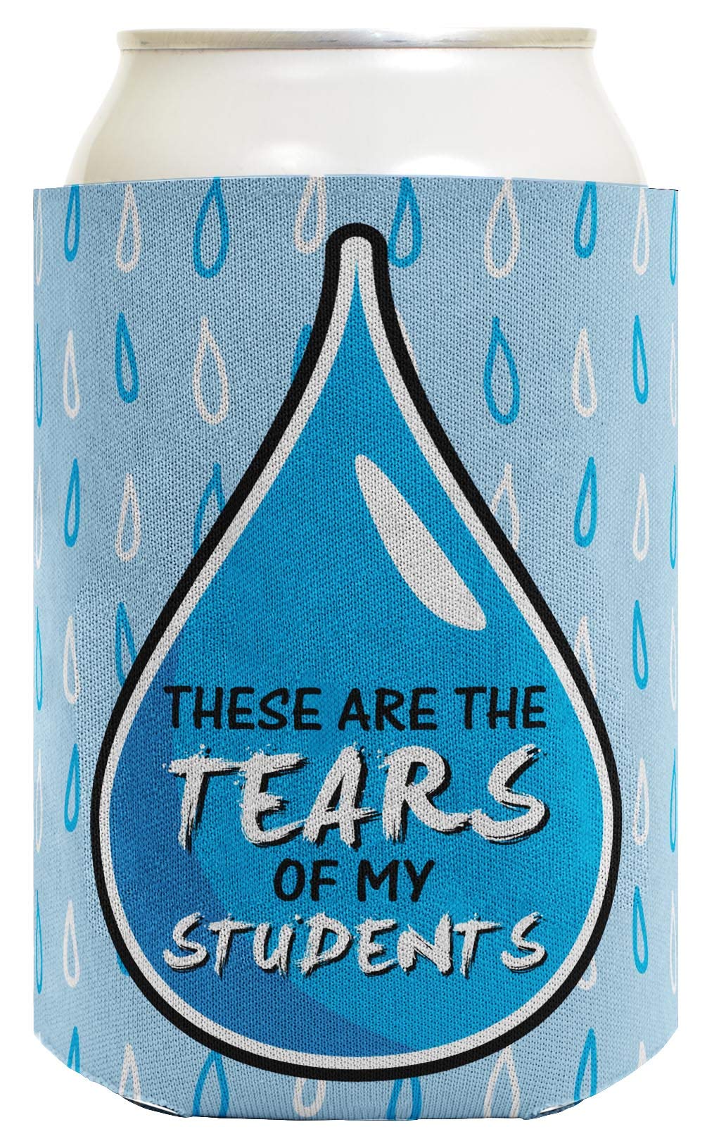 48-Pack Teacher Gift Can Coolers - Funny 'These Are The Tears of My Students' Drink Sleeves for Beer & Soda - Perfect for Classroom Parties, Teacher Appreciation Week & End of Year Gifts