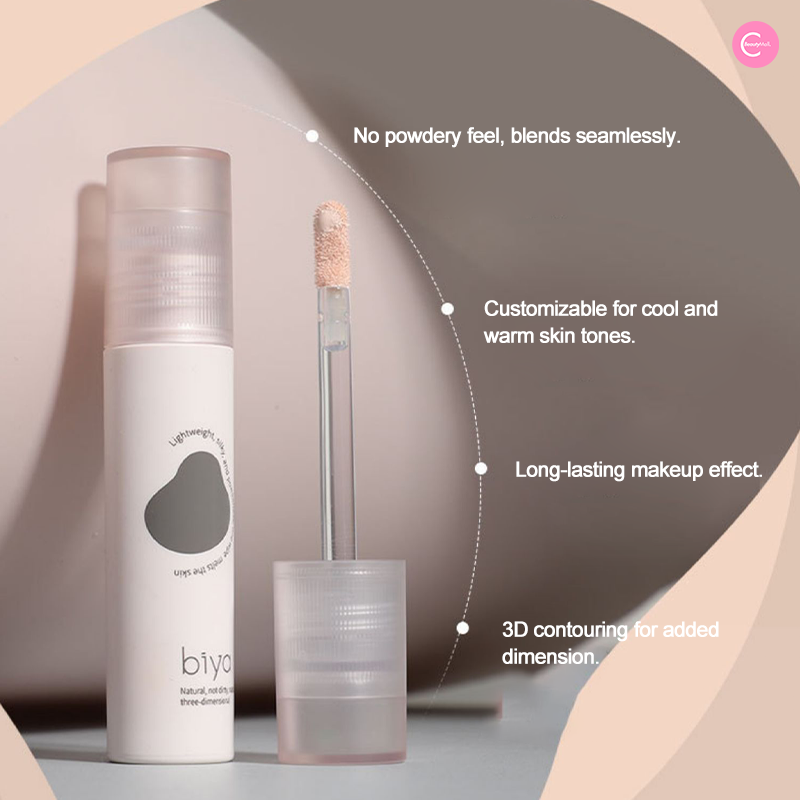 Biya Dual Tone Highlighter & Contour Liquid Makeup - Natural 3D Face Sculpting for Cheekbones & Jawline - Perfect for Everyday Glam & Photo Shoots