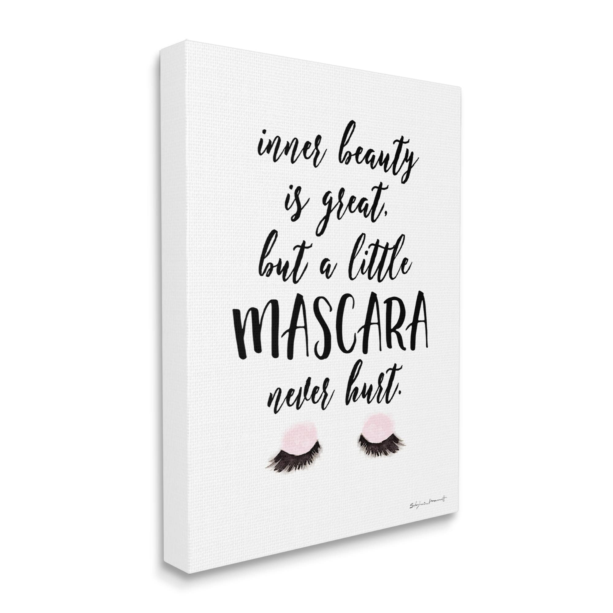 Stupell Industries 'A Little Mascara Never Hurt' Glam Lashes Canvas Wall Art by Stephanie Workman Marrott - 36