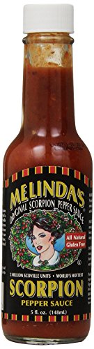 Melinda's Scorpion Pepper Hot Sauce - 5 oz Bottle | Extra Hot Ghost Pepper Sauce | Perfect for Wings, Tacos, Pizza & BBQ | Gourmet Spicy Condiment