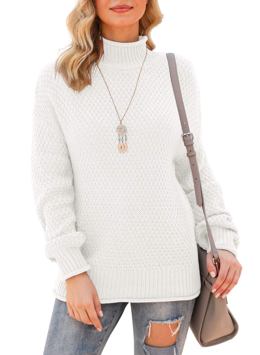 Jouica Women's Oversized Turtleneck Sweater - Batwing Long Sleeve Loose Knit Pullover Jumper | Warm Chunky Knitwear for Fall & Winter | Casual Office Wear, Coffee Dates & Cozy Nights