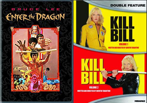 Kill Bill Vol 1 & Vol 2 + Enter The Dragon 3-Movie DVD Bundle | Bruce Lee & Quentin Tarantino Action Films | Perfect for Movie Night & Martial Arts Fans