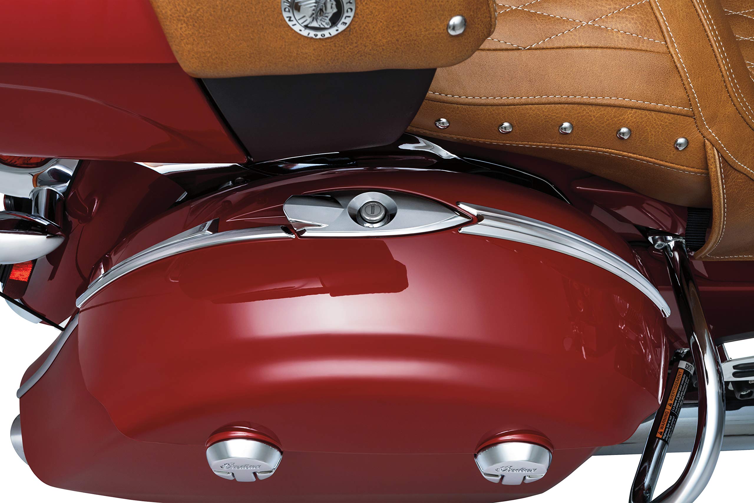 Kuryakyn 5670 Chrome Saddlebag Trim Top for 2014-2019 Indian Motorcycles - Motorcycle Accent Accessory for Enhanced Style & Protection on Cruisers & Touring Bikes