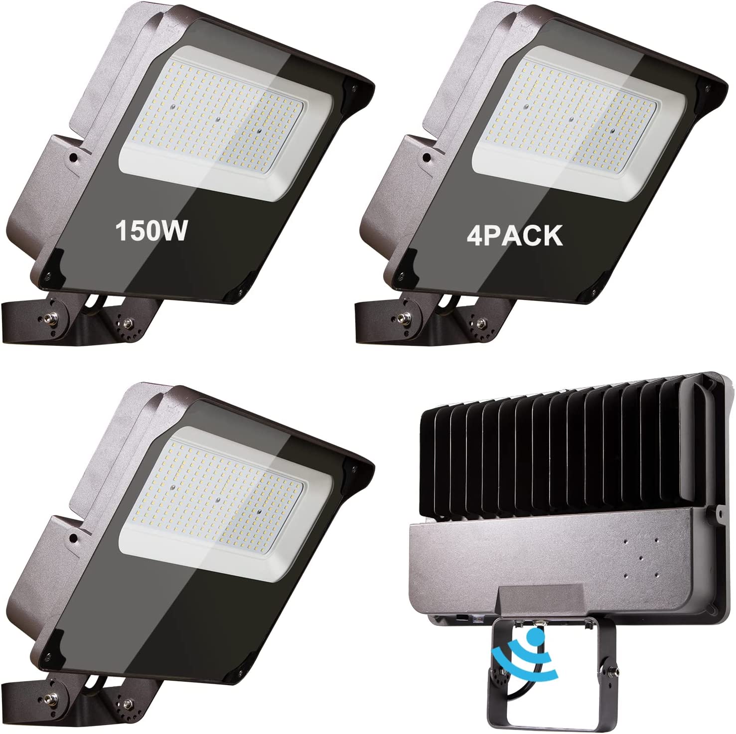 150W LED Flood Light Outdoor - 21000 Lumens, 5000K Daylight White, 900W Equivalent - Bright Stadium, Parking Lot, Warehouse & Backyard Lighting
