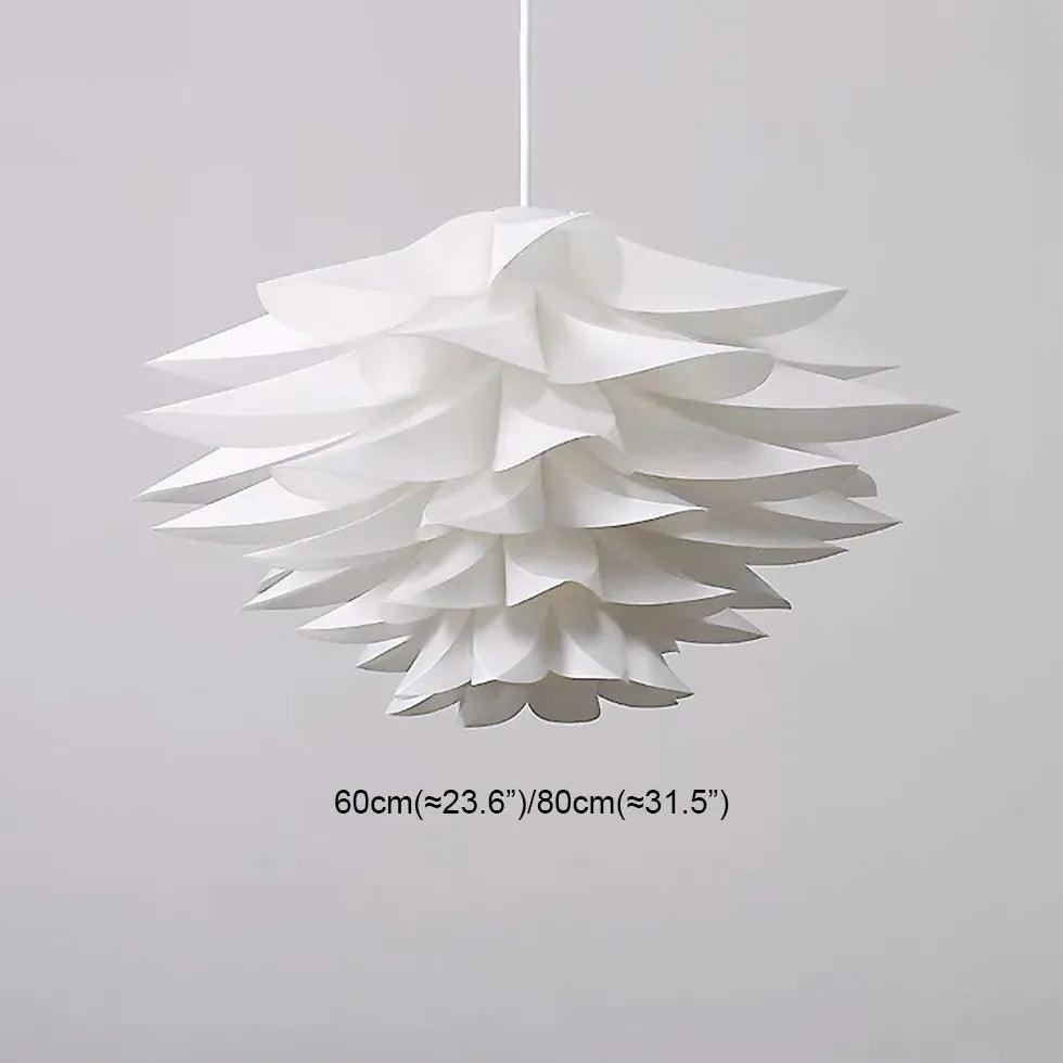 6-Layer Lotus Pendant Light - White Modern Bedroom Ceiling Lamp for Zen Decor, Living Room & Meditation Space