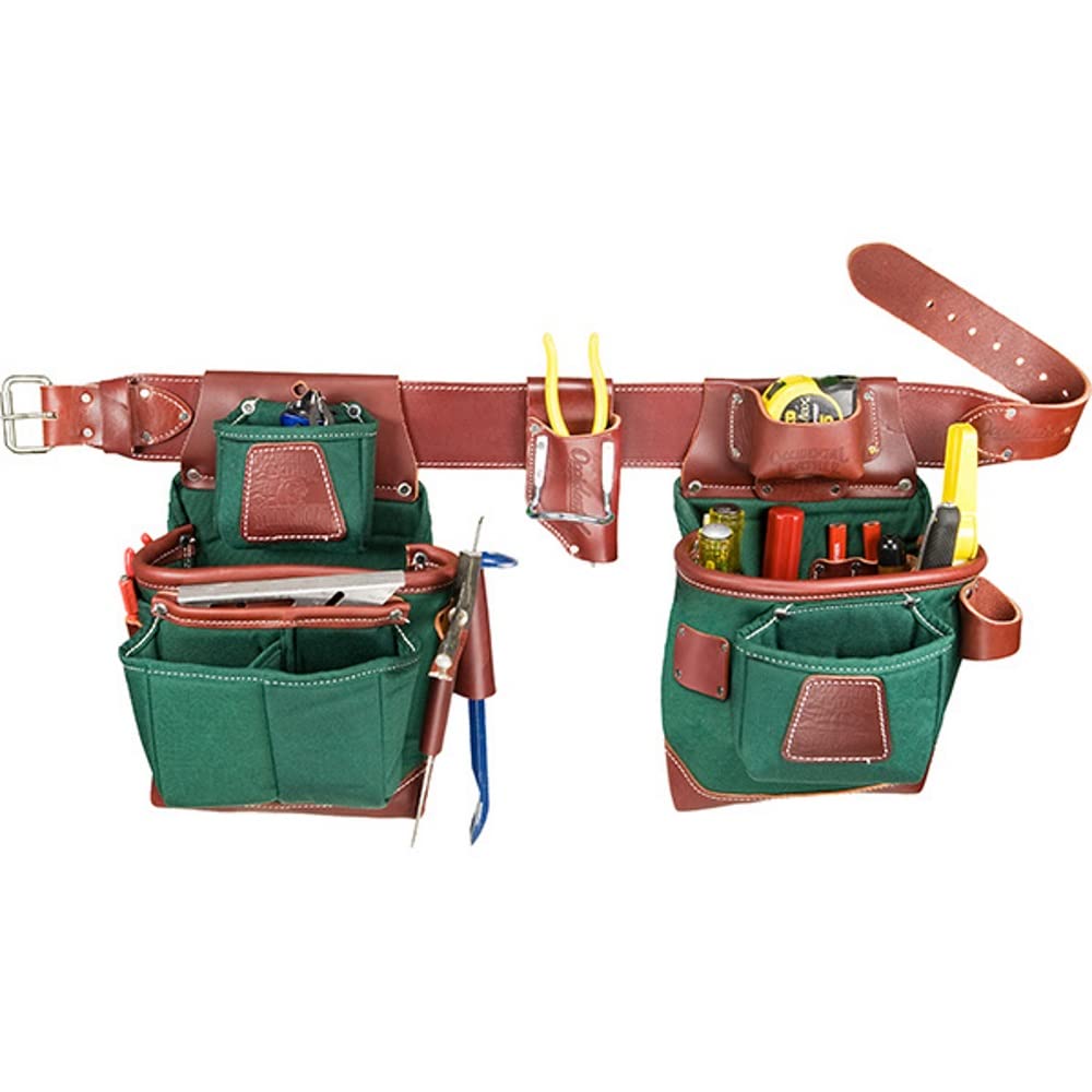 Occidental Leather 8585 LG Heritage FatLip Tool Bag Set - Durable Professional Carpenter Tool Pouch for Construction & Woodworking - Perfect for Electricians, Contractors & DIY Projects