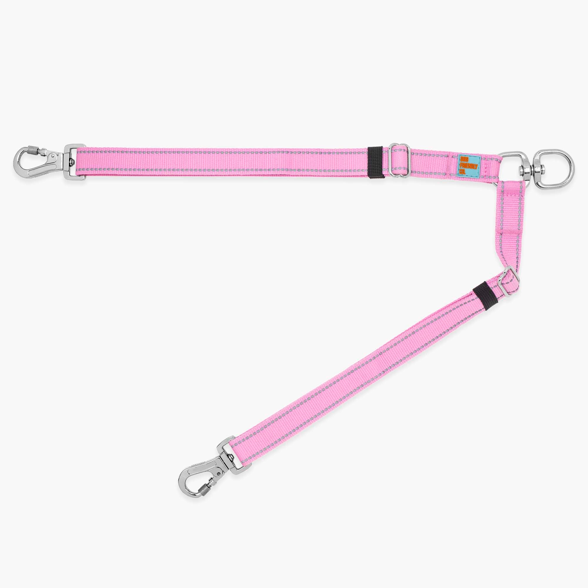 Dog Lead Splitter - Pink Dual Dog Leash for Walking 2 Dogs, Hands-Free Control for Hiking, Running & Outdoor Adventures