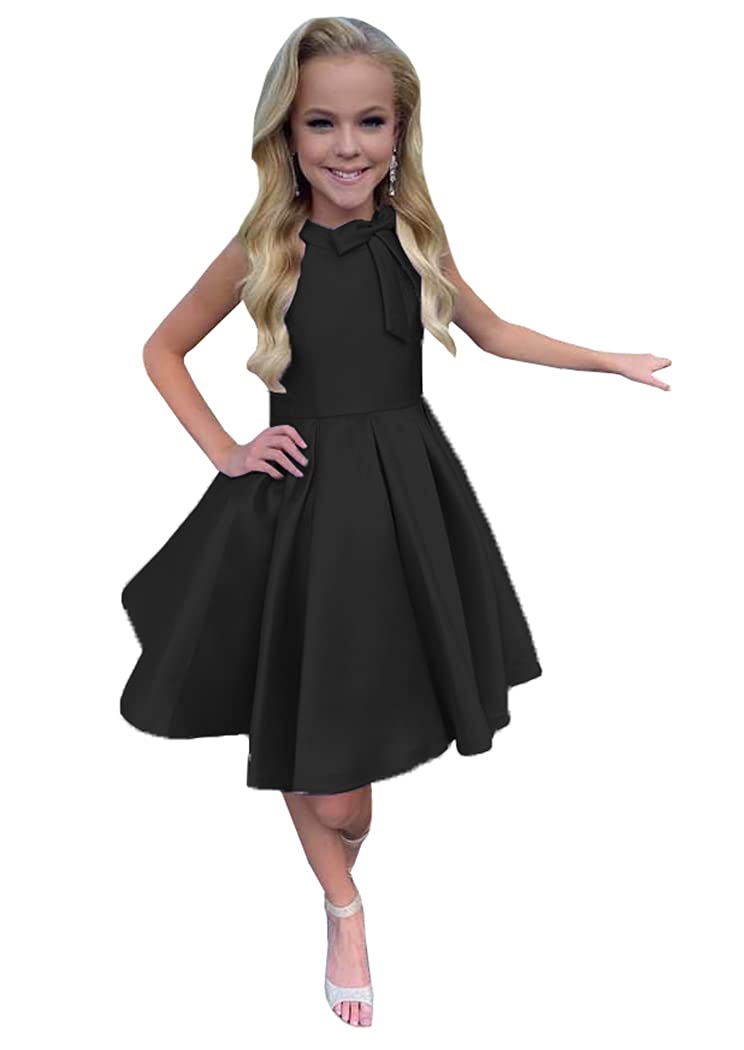 Girls' Short Halter Pageant Dress - Elegant Princess Formal Party Gown for Interviews & Special Occasions | Perfect for Pageants, Proms, and Birthday Parties