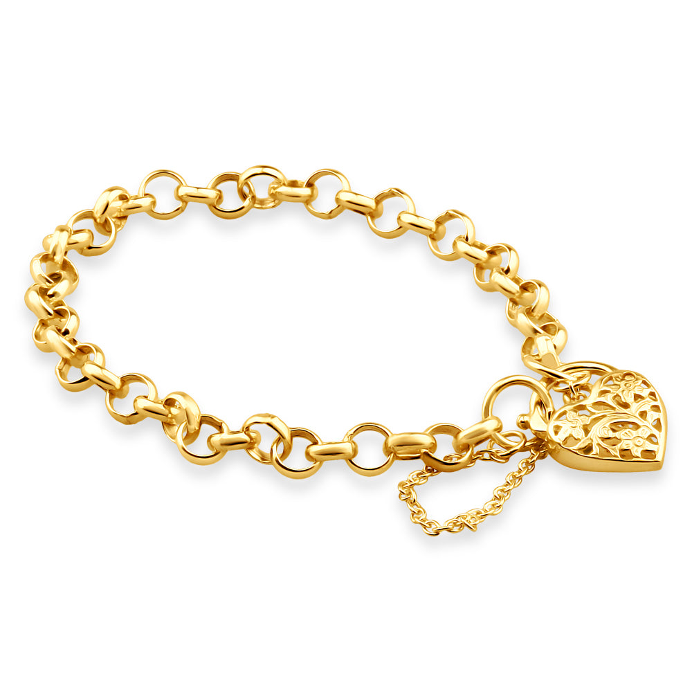 9ct Exquisite Yellow Gold Silver Filled Belcher Bracelet for Women - Elegant Jewelry Gift for Birthday, Anniversary & Special Occasions