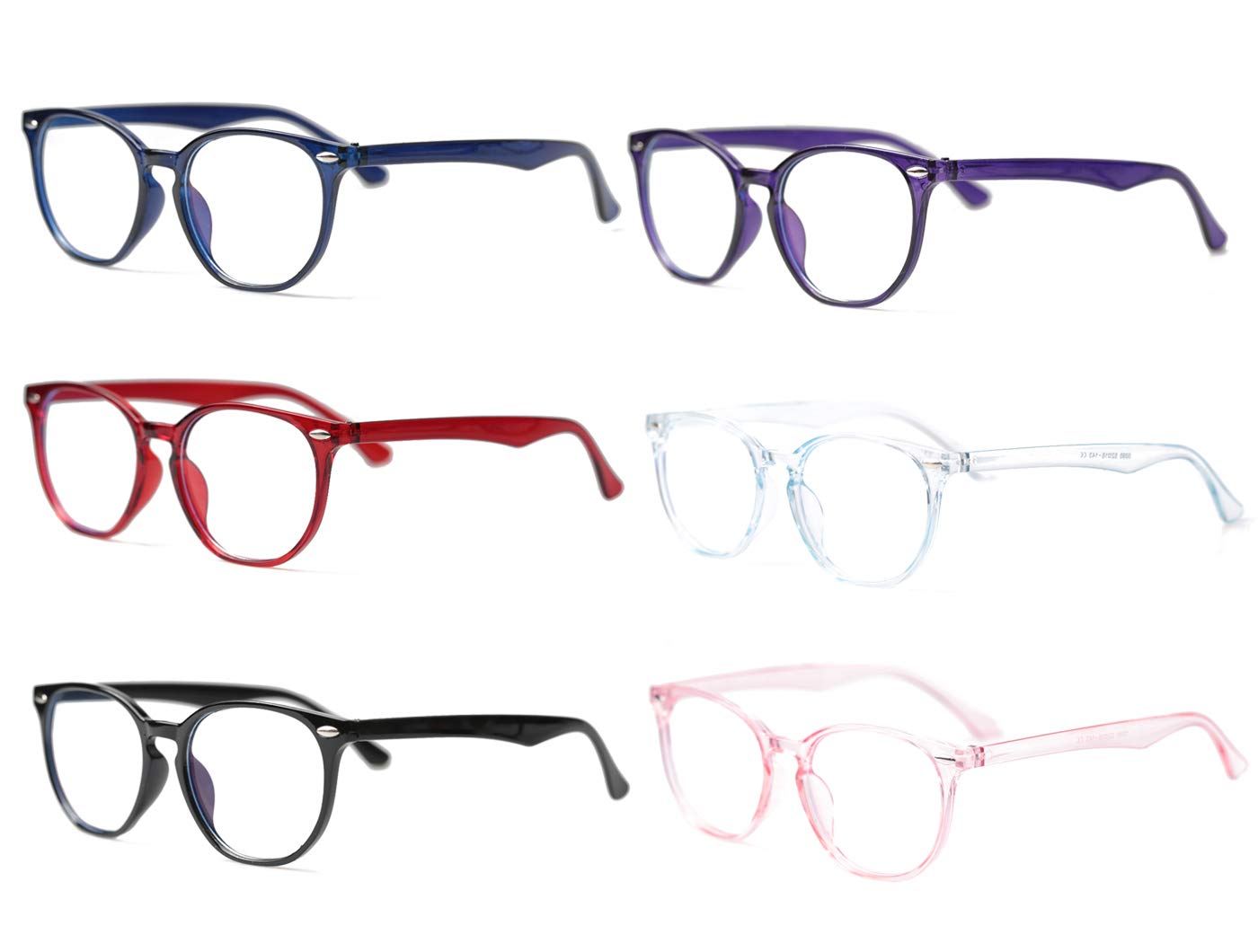 SOOLALA Women's Anti Blue Light Reading Glasses - Clear Computer Eyewear for Screen Time, Office Work & Digital Eye Strain Relief