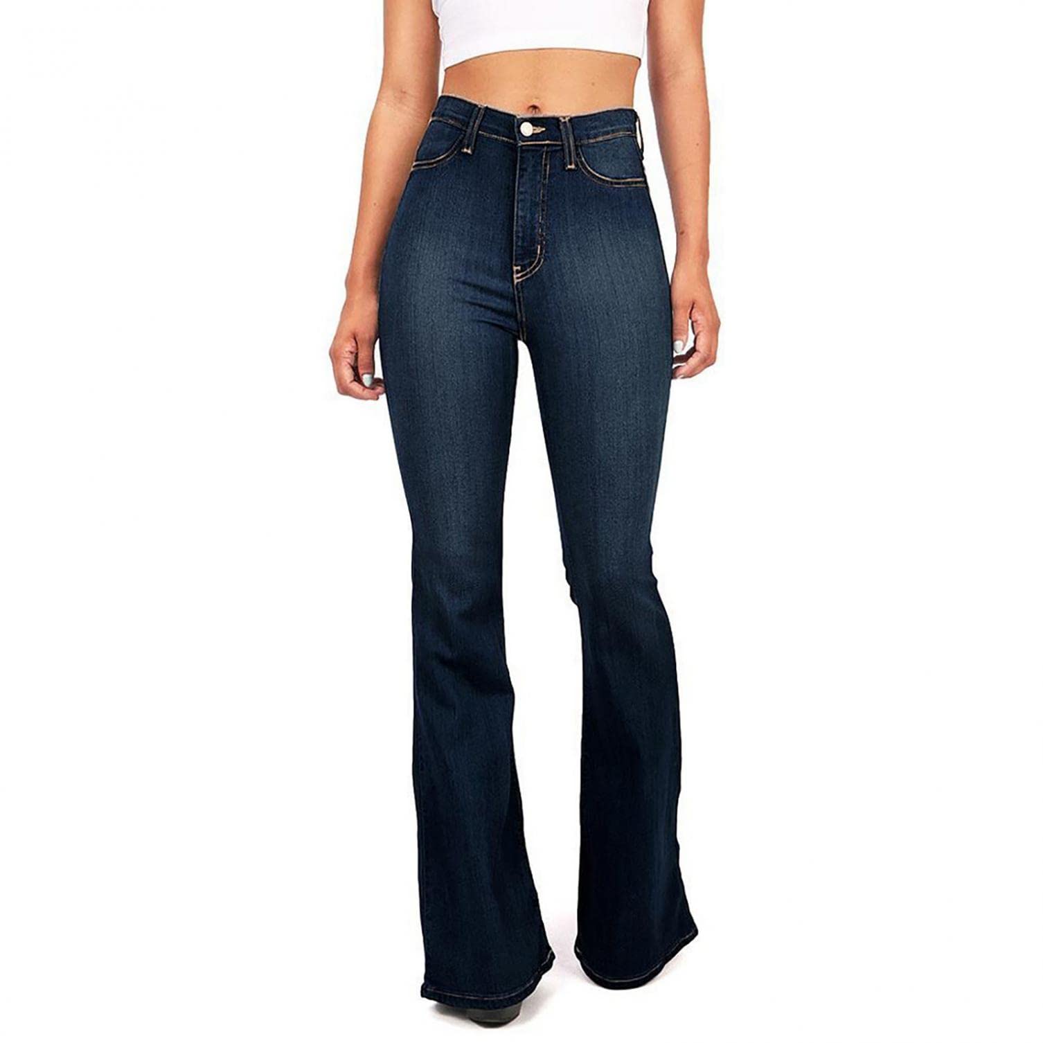 Women's High Waisted Baggy Jeans - 90s Retro Flare Bell Bottom Denim Pants for Y2K & 70s Vintage Outfits | Perfect for Casual Wear, Parties & Street Style Fashion