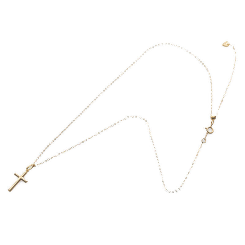 18K Gold Cross Pendant Necklace for Women - Elegant Religious Jewelry Gift for Baptism, First Communion & Everyday Wear