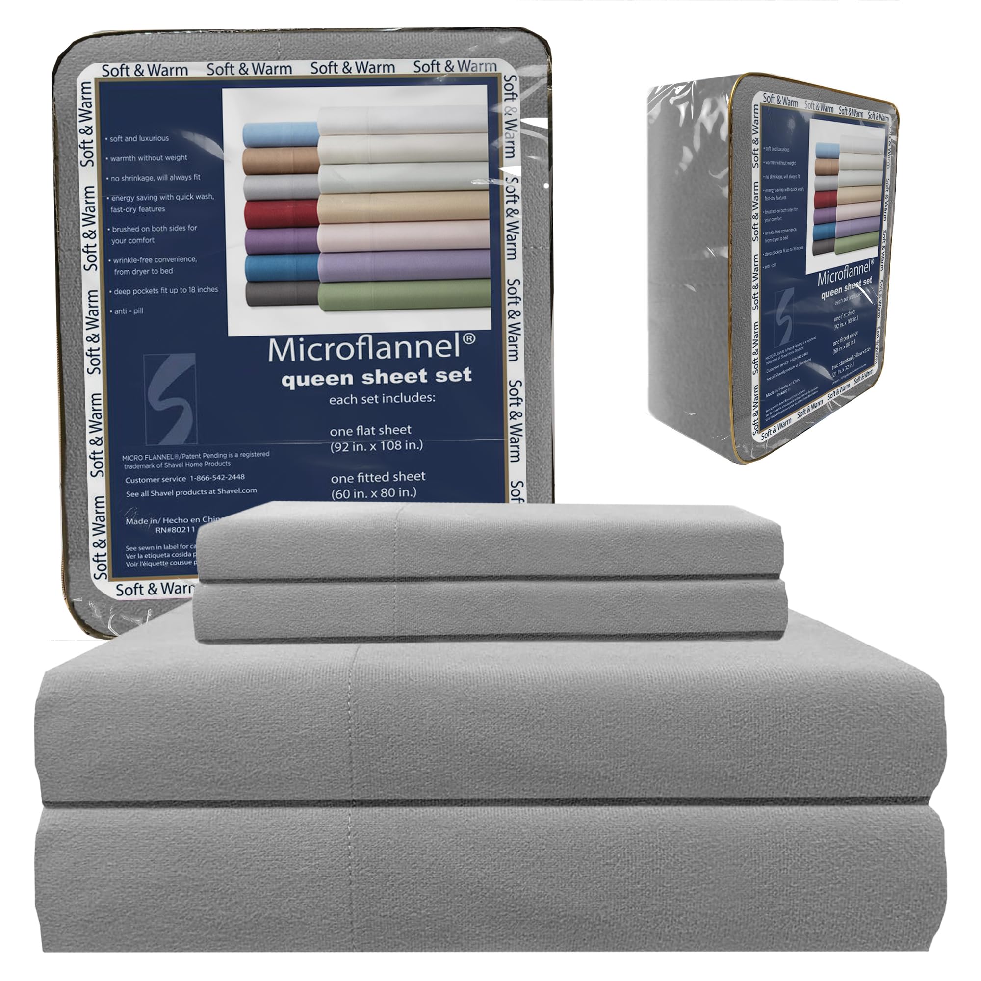 Thermee Micro Flannel Queen Sheet Set - 18