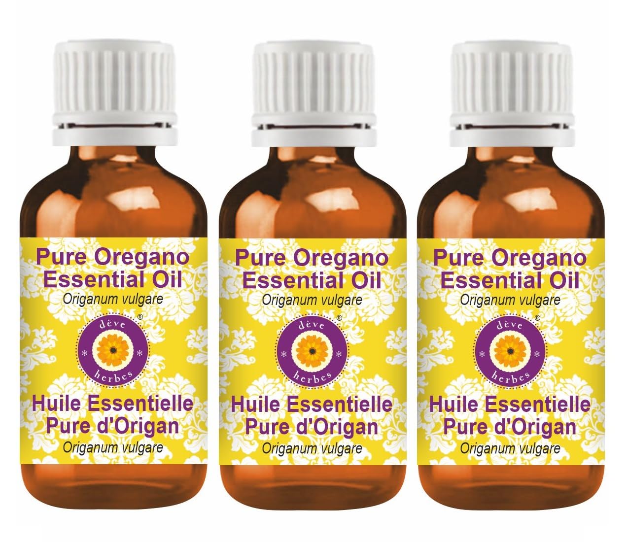 Pure Oregano Essential Oil (Origanum vulgare) - 100% Natural, Steam Distilled - 3-Pack (100ml Each) for Aromatherapy, Skin Care & Immune Support - Perfect for Diffusers, Massage & DIY Recipes