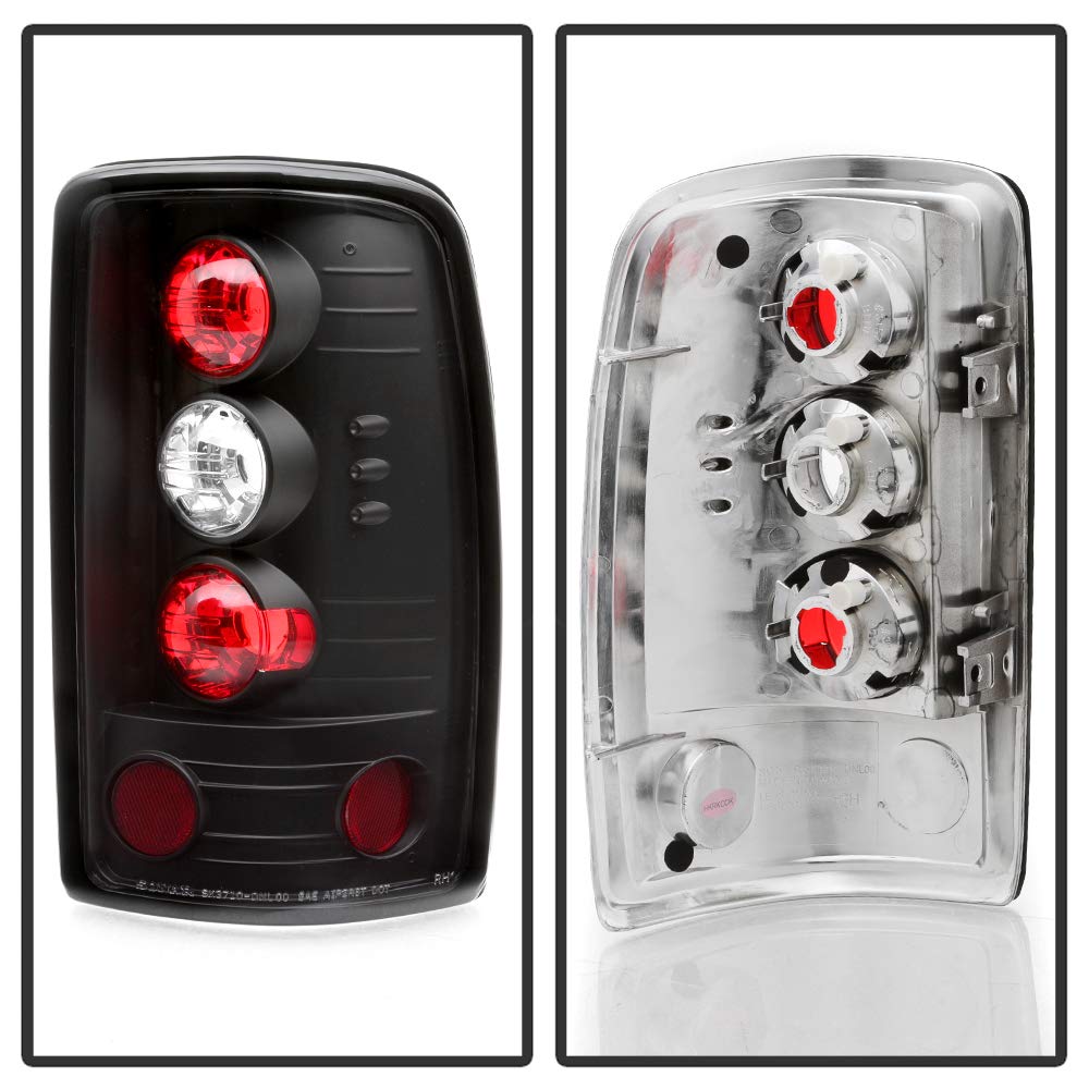 ACANII Black LED Tail Lights & Brake Lamps for 2000-2006 Chevy GMC Tahoe Suburban Yukon Denali - Pair (Driver & Passenger Side) - Perfect for Car Customization & Nighttime Safety Enhancement