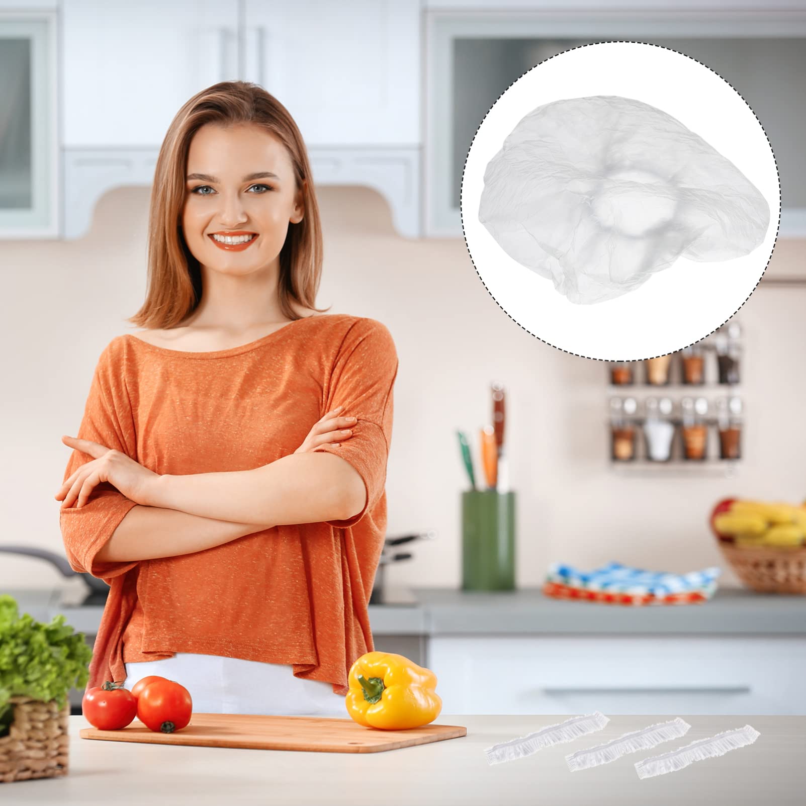 300pcs Elastic Plastic Food Covers for Bowls & Refrigerator Storage - Reusable Stretchable Bowl Covers for Fresh Food Preservation (Kitchen, Meal Prep, Leftovers)